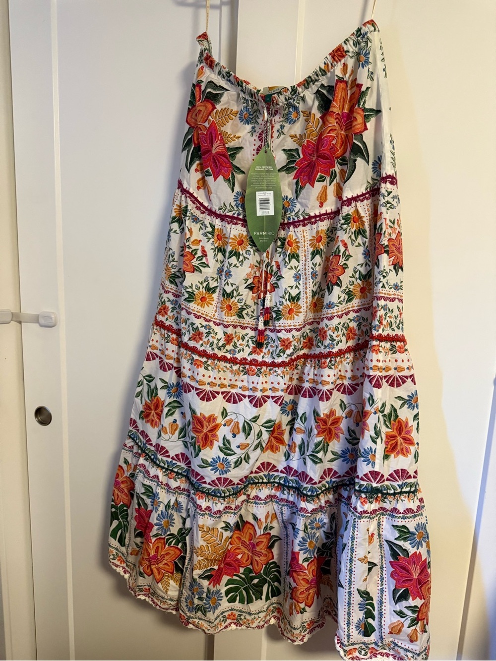 Farm Rio Floral Maxi Skirt - Cream with Multicolor Embroidery - Picture 2 of 2